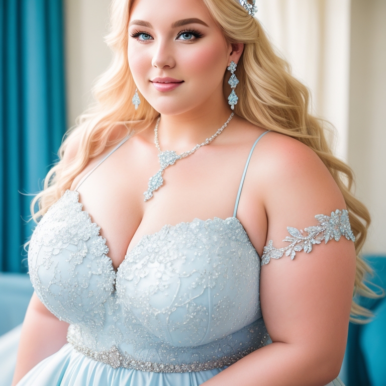 pluc size in a blue wedding gown