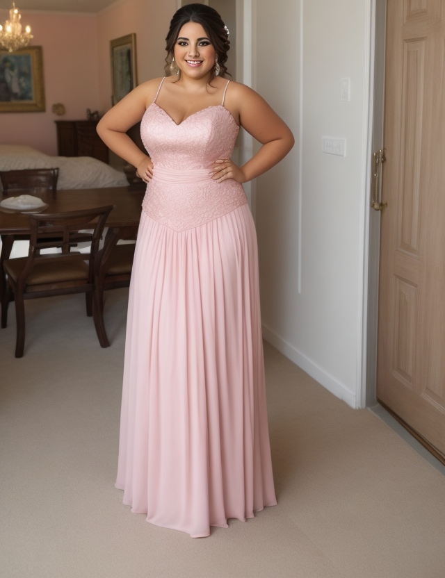 pink plus sized wedding dress